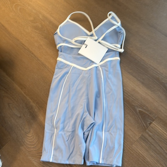 NWT YLLW THE LABEL Breathe Short Onesie in Soul Blue - Picture 9 of 12